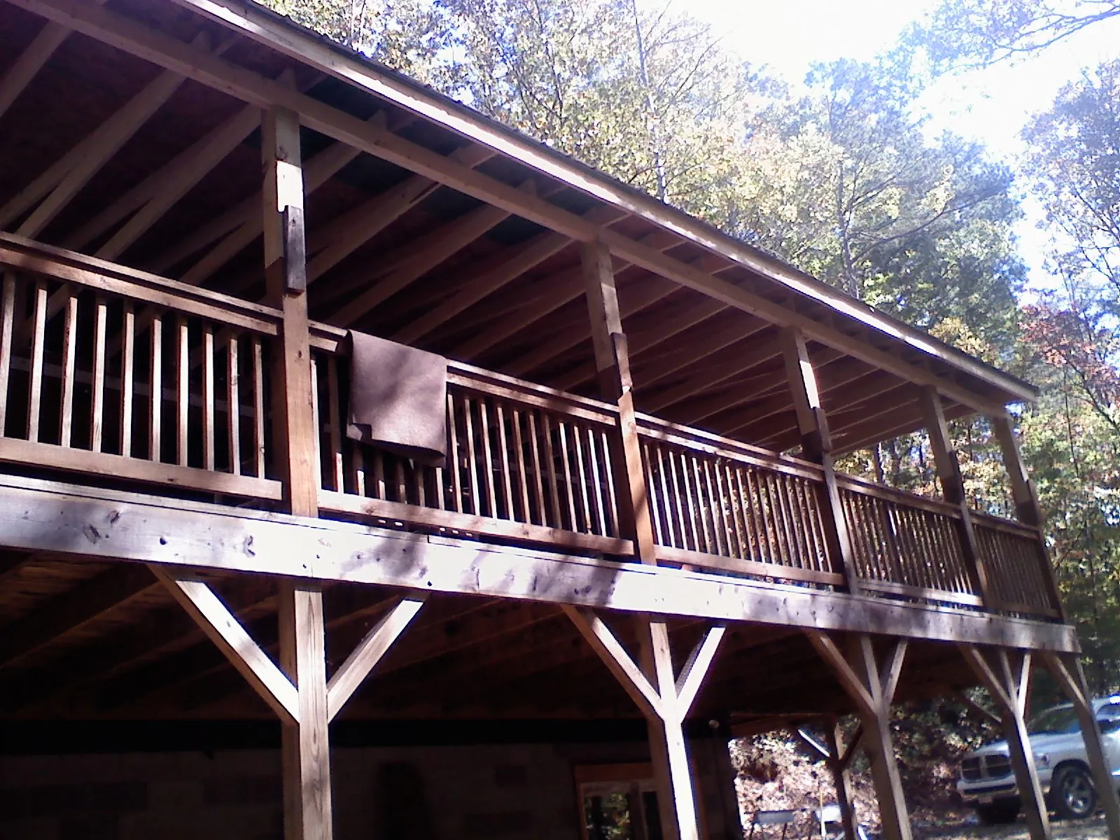 Timber framing under a new elevated porch and deck — Roof Leak Repair in Farner by Roofing Brothers